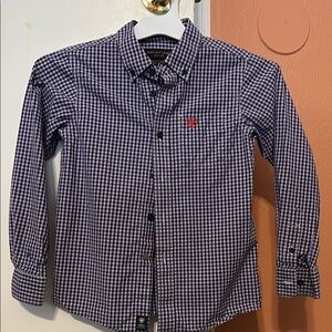 Ariat Kids' Navy and White Gingham Button Down Shirt
